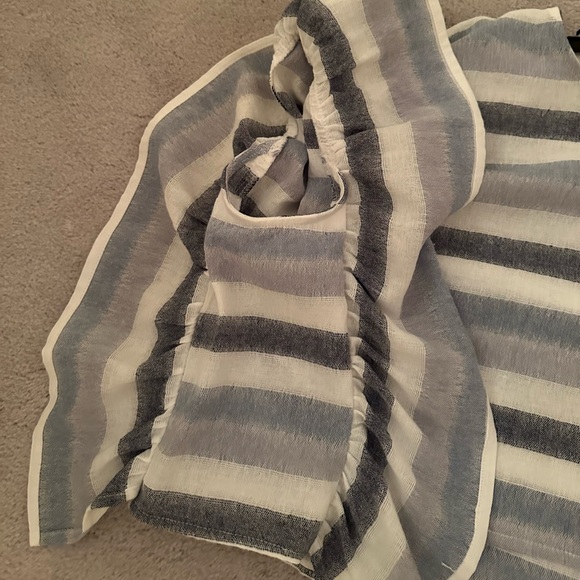 blue and white striped flowy top - Picture 5 of 6